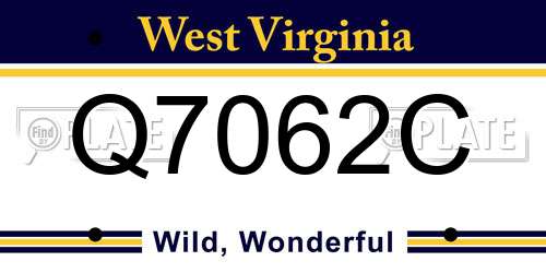 Q7062C West Virginia License Plate