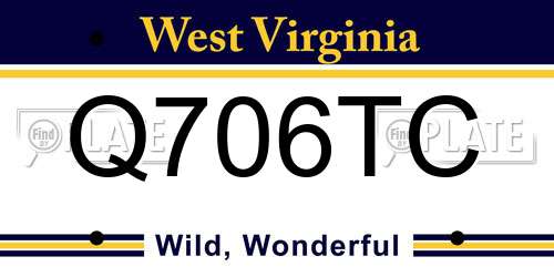 Q706TC West Virginia License Plate