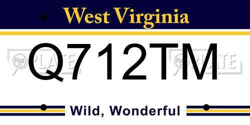 Q712TM West Virginia License Plate