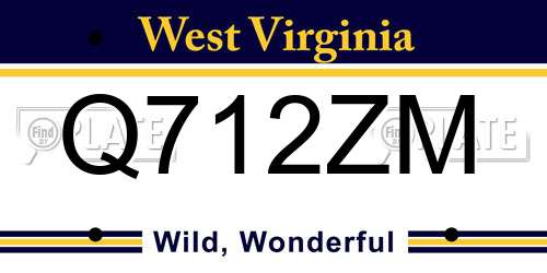 Q712ZM West Virginia License Plate