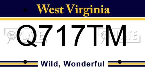 Q717TM West Virginia License Plate