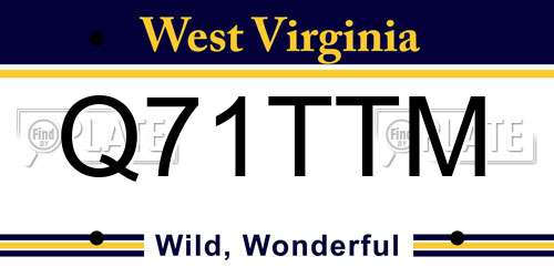 Q71TTM West Virginia License Plate