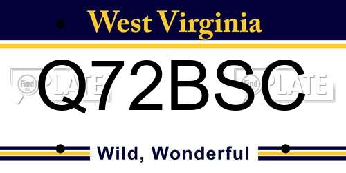 Q72BSC West Virginia License Plate