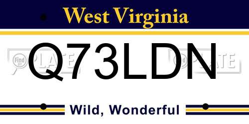 Q73LDN West Virginia License Plate