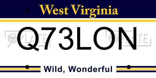 Q73LON West Virginia License Plate