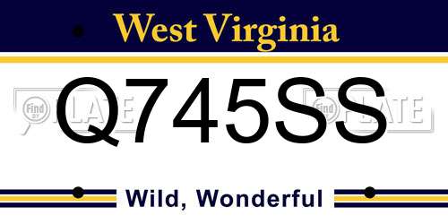Q745SS West Virginia License Plate