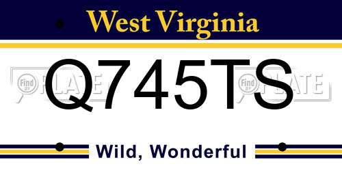Q745TS West Virginia License Plate