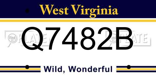 Q7482B West Virginia License Plate