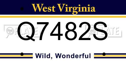 Q7482S West Virginia License Plate