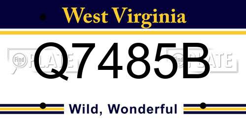 Q7485B West Virginia License Plate