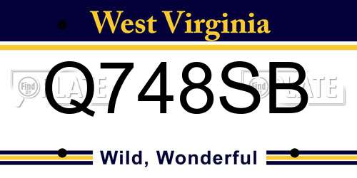 Q748SB West Virginia License Plate