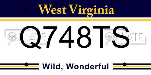 Q748TS West Virginia License Plate
