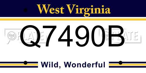 Q7490B West Virginia License Plate