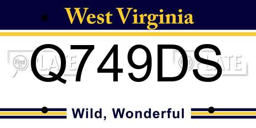 Q749DS West Virginia License Plate