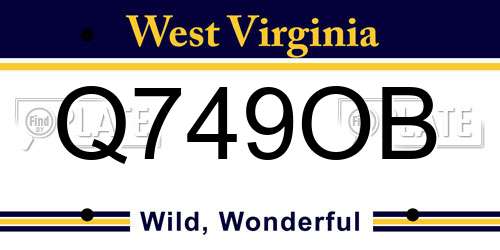 Q749OB West Virginia License Plate