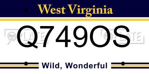 Q749OS West Virginia License Plate