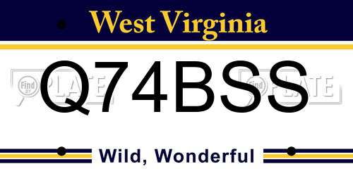 Q74BSS West Virginia License Plate