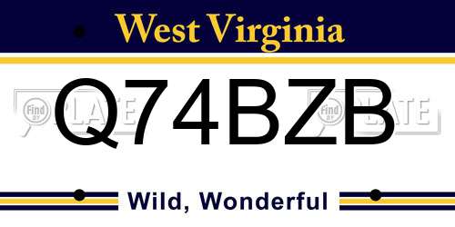 Q74BZB West Virginia License Plate