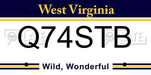 Q74STB West Virginia License Plate