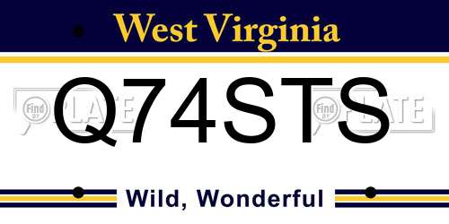Q74STS West Virginia License Plate