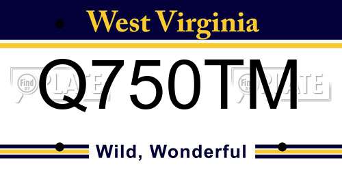 Q750TM West Virginia License Plate