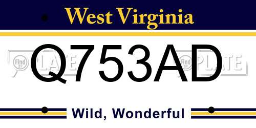 Q753AD West Virginia License Plate