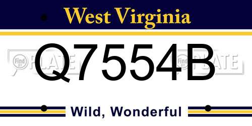 Q7554B West Virginia License Plate