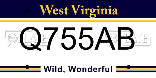 Q755AB West Virginia License Plate