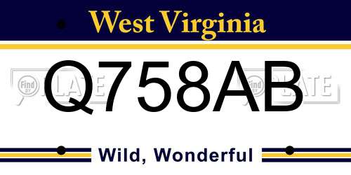 Q758AB West Virginia License Plate
