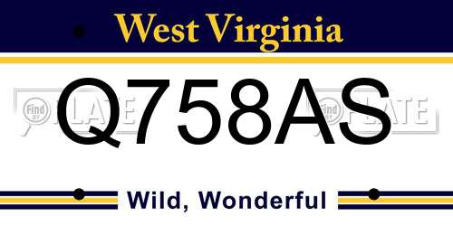 Q758AS West Virginia License Plate