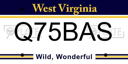 Q75BAS West Virginia License Plate