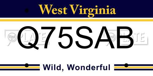 Q75SAB West Virginia License Plate