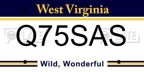 Q75SAS West Virginia License Plate