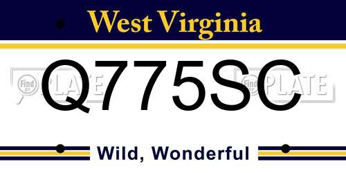 Q775SC West Virginia License Plate