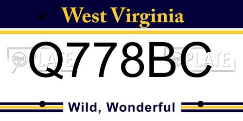 Q778BC West Virginia License Plate