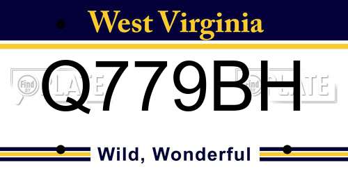 Q779BH West Virginia License Plate