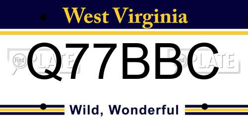 Q77BBC West Virginia License Plate