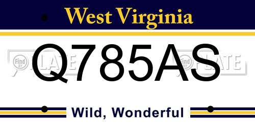 Q785AS West Virginia License Plate
