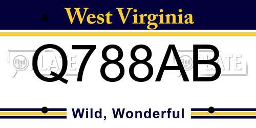 Q788AB West Virginia License Plate