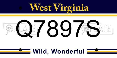 Q7897S West Virginia License Plate