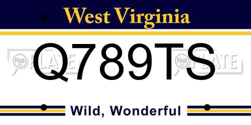 Q789TS West Virginia License Plate