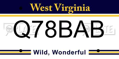 Q78BAB West Virginia License Plate