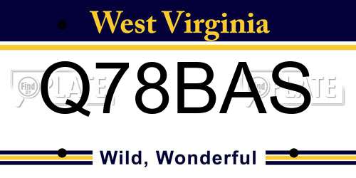 Q78BAS West Virginia License Plate