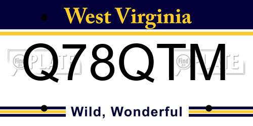 Q78QTM West Virginia License Plate
