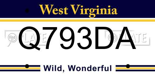 Q793DA West Virginia License Plate