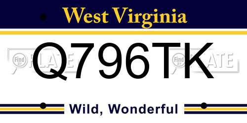 Q796TK West Virginia License Plate
