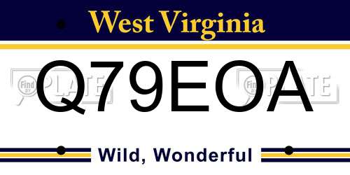 Q79EOA West Virginia License Plate