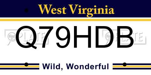 Q79HDB West Virginia License Plate