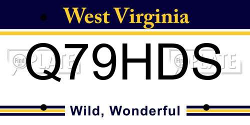 Q79HDS West Virginia License Plate