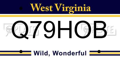 Q79HOB West Virginia License Plate